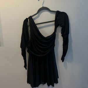 Elegant Black Draped Dress